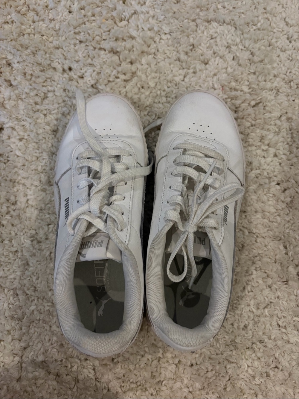 Puma White Low-Top Lace-Up Sneakers